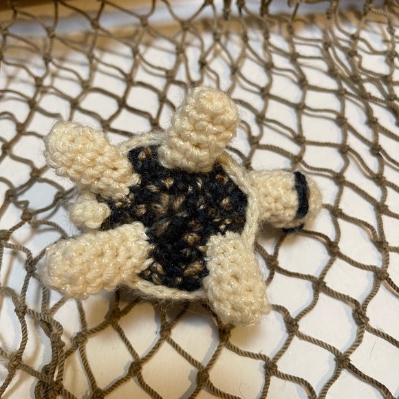 Crochet Cream & Blue Lava Bead Essential Oil Diffuser Gopher Turtle Ornament SK - Picture 3 of 5